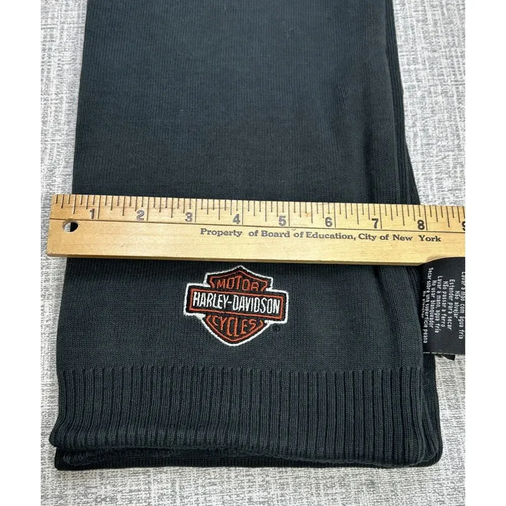 Vintage Harley Davidson Heavyweight Knit Scarf Scarf Logo Embroidered Cotton
